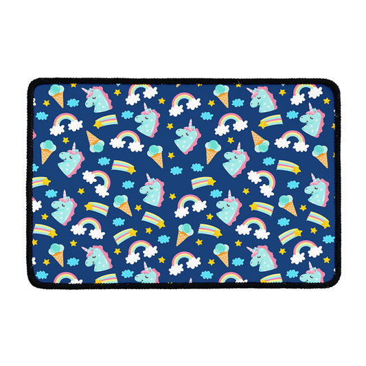 Cute Girly Unicorn Pattern Print Kitchen Mat