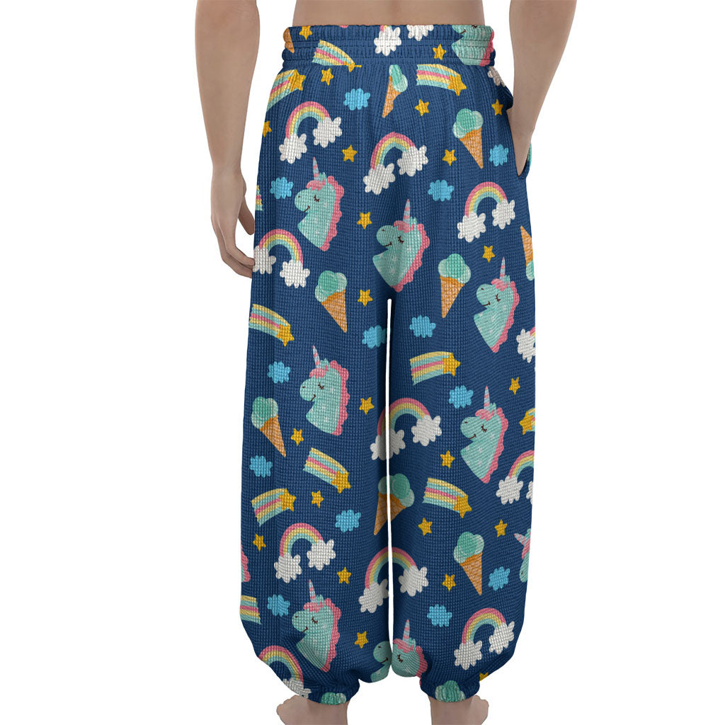 Cute Girly Unicorn Pattern Print Lantern Pants