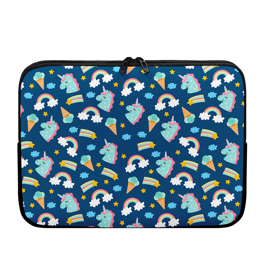 Cute Girly Unicorn Pattern Print Laptop Sleeve