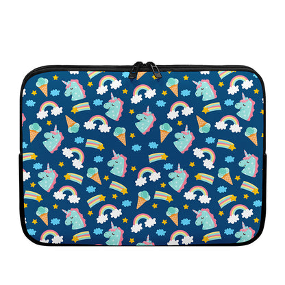 Cute Girly Unicorn Pattern Print Laptop Sleeve