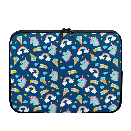 Cute Girly Unicorn Pattern Print Laptop Sleeve