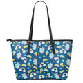 Cute Girly Unicorn Pattern Print Leather Tote Bag With Zipper