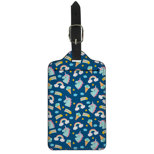 Cute Girly Unicorn Pattern Print Luggage Tag