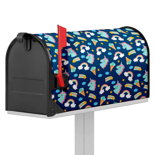 Cute Girly Unicorn Pattern Print Mailbox Cover