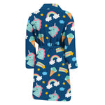 Cute Girly Unicorn Pattern Print Men's Bathrobe