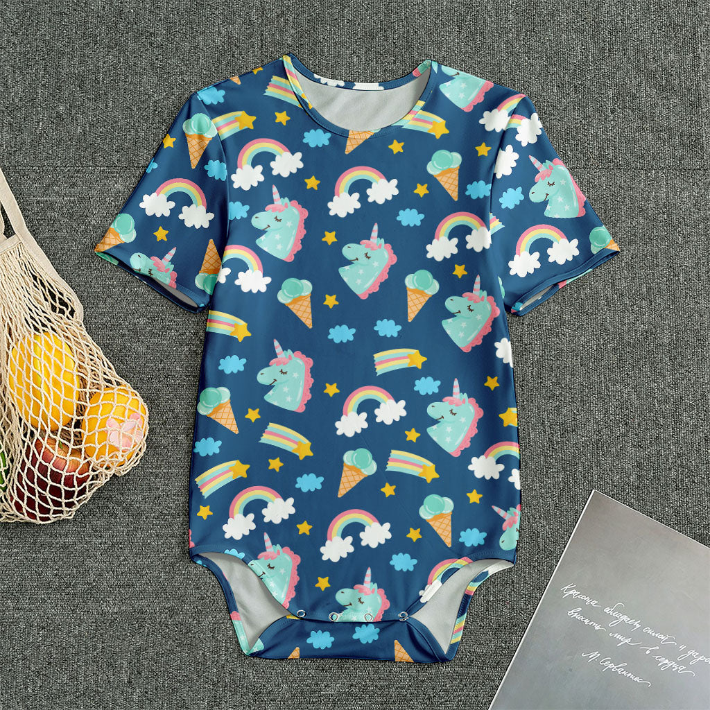 Cute Girly Unicorn Pattern Print Men's Bodysuit