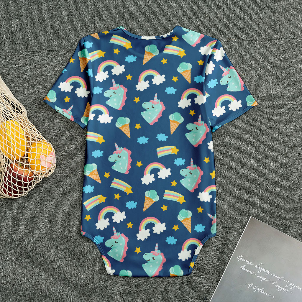 Cute Girly Unicorn Pattern Print Men's Bodysuit
