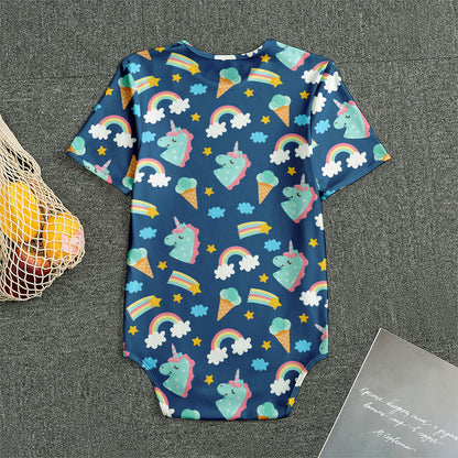 Cute Girly Unicorn Pattern Print Men's Bodysuit