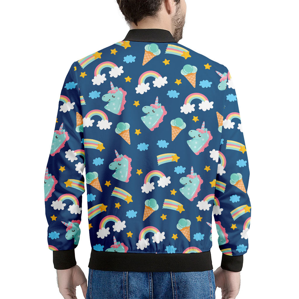 Cute Girly Unicorn Pattern Print Men's Bomber Jacket