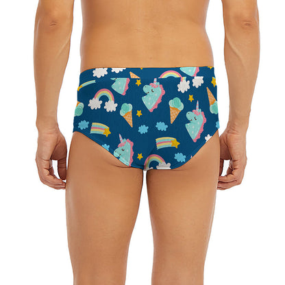 Cute Girly Unicorn Pattern Print Men's Briefs
