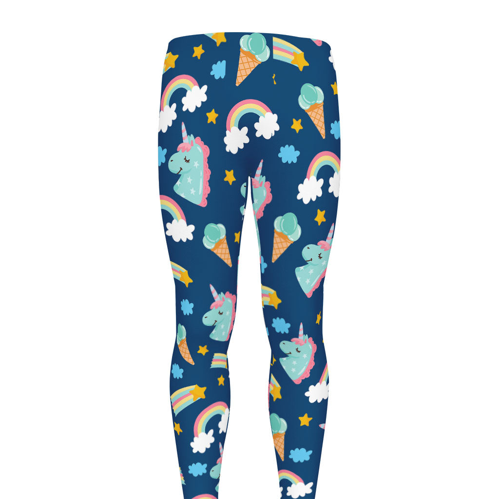 Cute Girly Unicorn Pattern Print Men's leggings