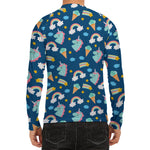 Cute Girly Unicorn Pattern Print Men's Long Sleeve Rash Guard