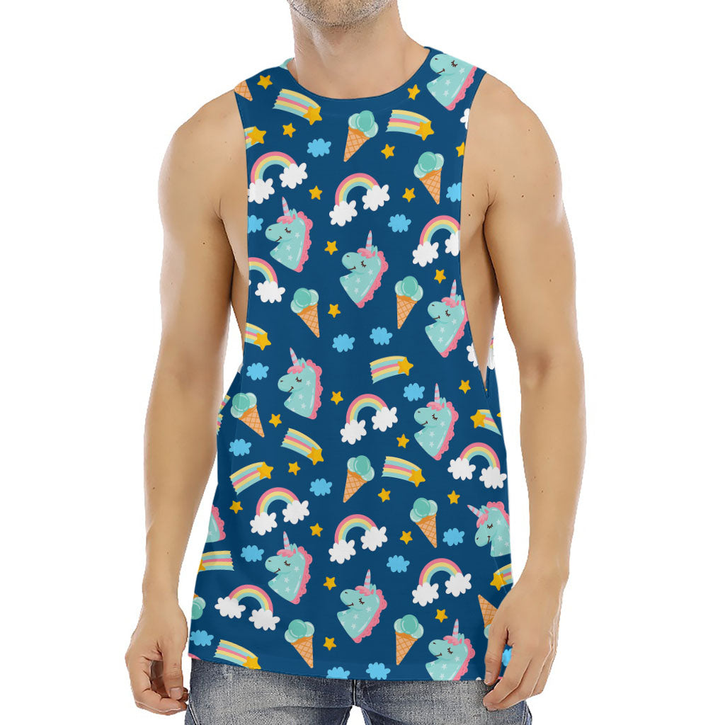 Cute Girly Unicorn Pattern Print Men's Muscle Tank Top