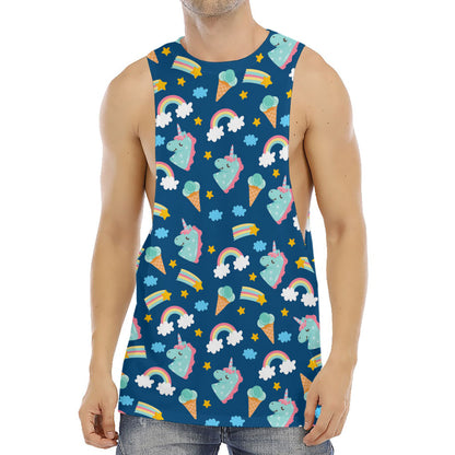 Cute Girly Unicorn Pattern Print Men's Muscle Tank Top