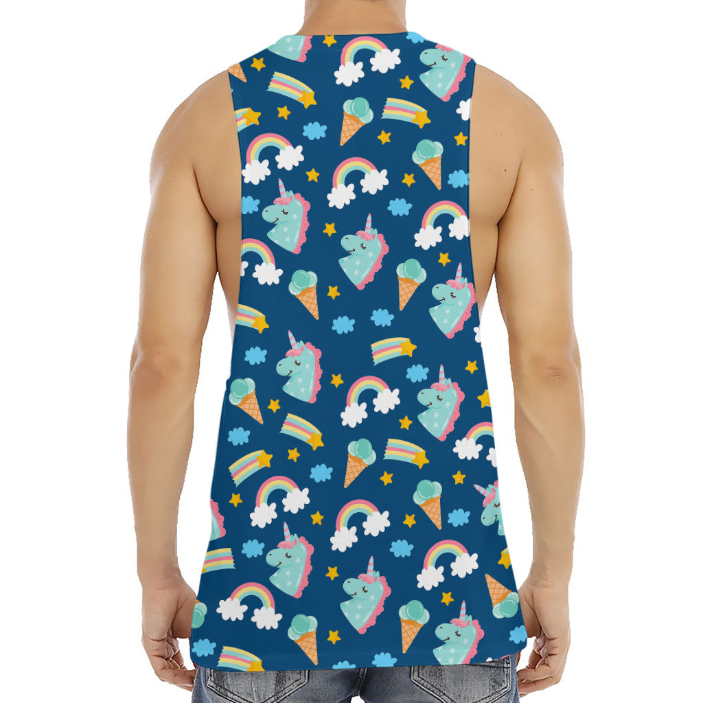 Cute Girly Unicorn Pattern Print Men's Muscle Tank Top