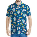 Cute Girly Unicorn Pattern Print Men's Polo Shirt