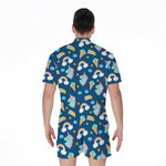 Cute Girly Unicorn Pattern Print Men's Rompers
