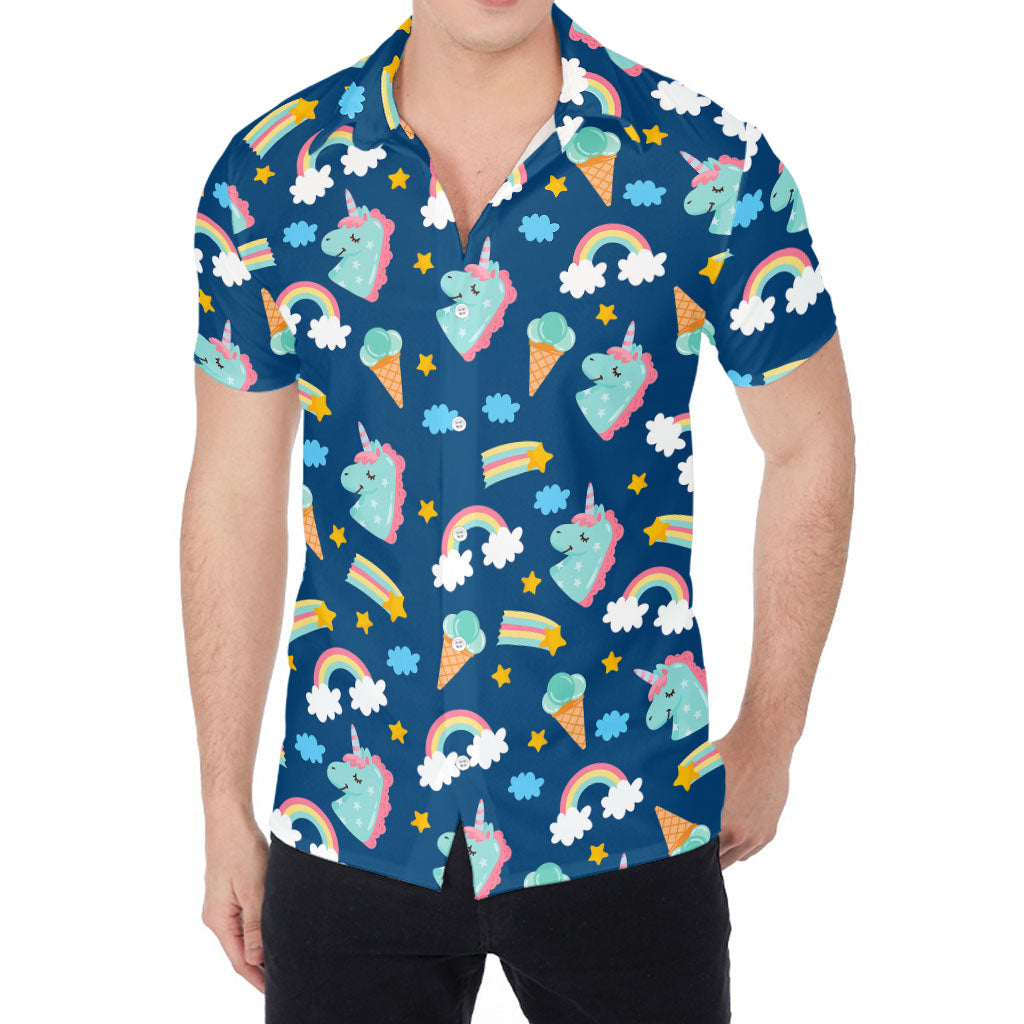 Cute Girly Unicorn Pattern Print Men's Shirt