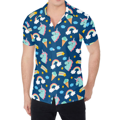 Cute Girly Unicorn Pattern Print Men's Shirt