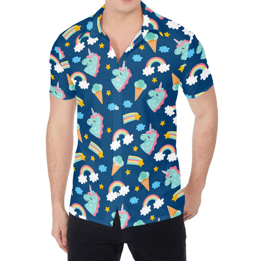 Cute Girly Unicorn Pattern Print Men's Shirt