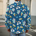 Cute Girly Unicorn Pattern Print Men's Shirt Jacket