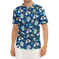 Cute Girly Unicorn Pattern Print Men's Short Sleeve Rash Guard