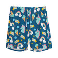 Cute Girly Unicorn Pattern Print Men's Athletic Shorts