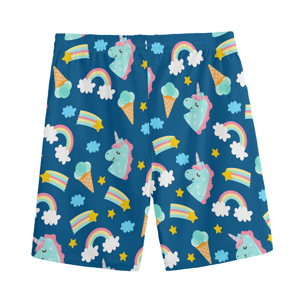 Cute Girly Unicorn Pattern Print Men's Sports Shorts