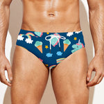 Cute Girly Unicorn Pattern Print Men's Swim Briefs