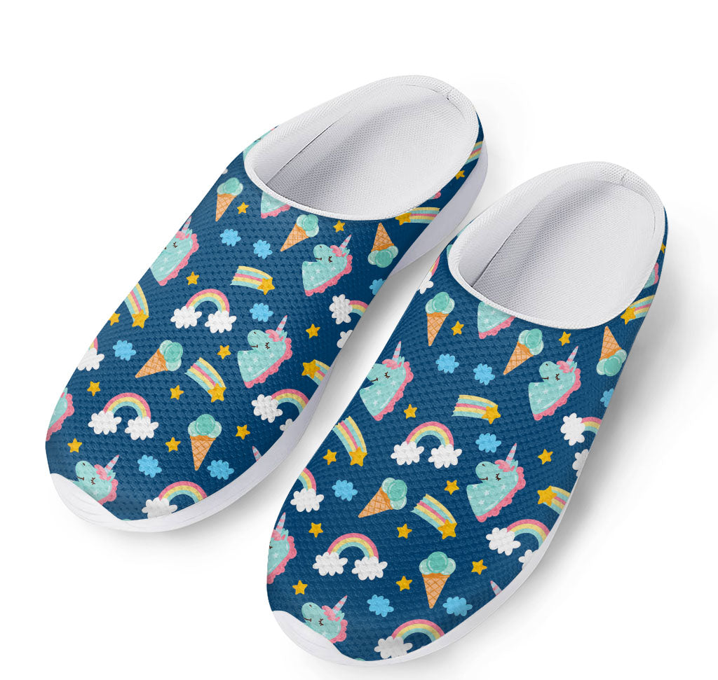 Cute Girly Unicorn Pattern Print Mesh Casual Shoes