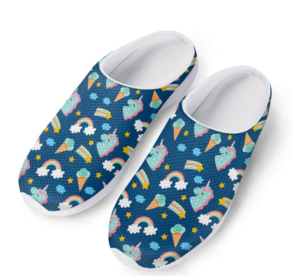 Cute Girly Unicorn Pattern Print Mesh Casual Shoes
