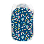 Cute Girly Unicorn Pattern Print Mesh Laundry Hamper