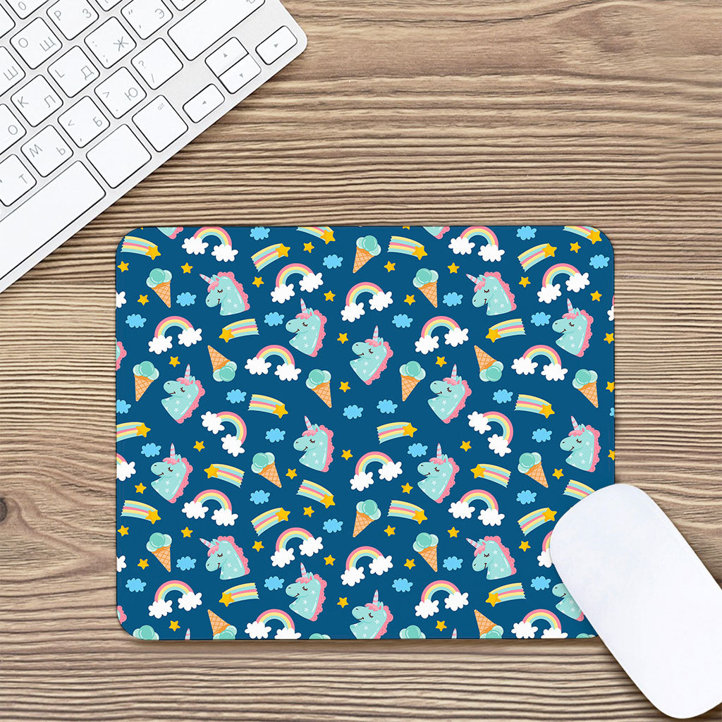 Cute Girly Unicorn Pattern Print Mouse Pad