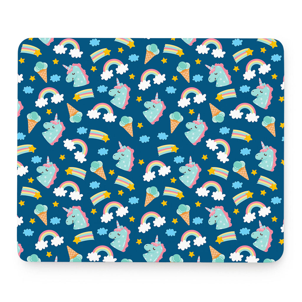 Cute Girly Unicorn Pattern Print Mouse Pad