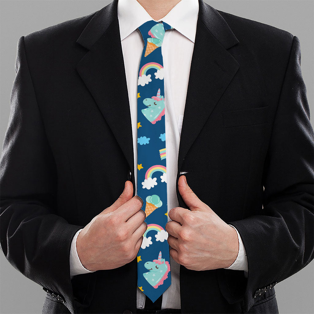 Cute Girly Unicorn Pattern Print Necktie
