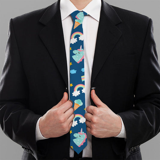 Cute Girly Unicorn Pattern Print Necktie