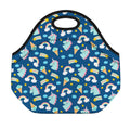 Cute Girly Unicorn Pattern Print Neoprene Lunch Bag