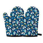 Cute Girly Unicorn Pattern Print Oven Mitts