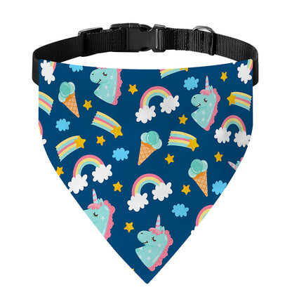 Cute Girly Unicorn Pattern Print Over The Collar Dog Bandana