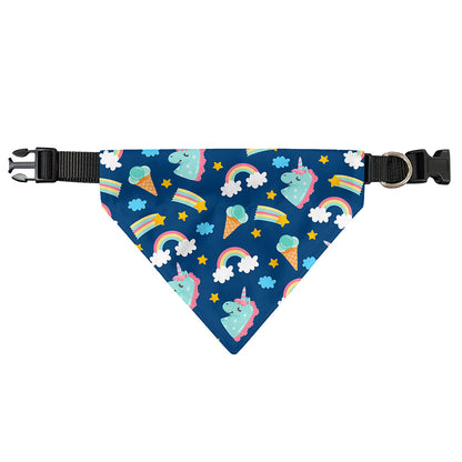 Cute Girly Unicorn Pattern Print Over The Collar Dog Bandana