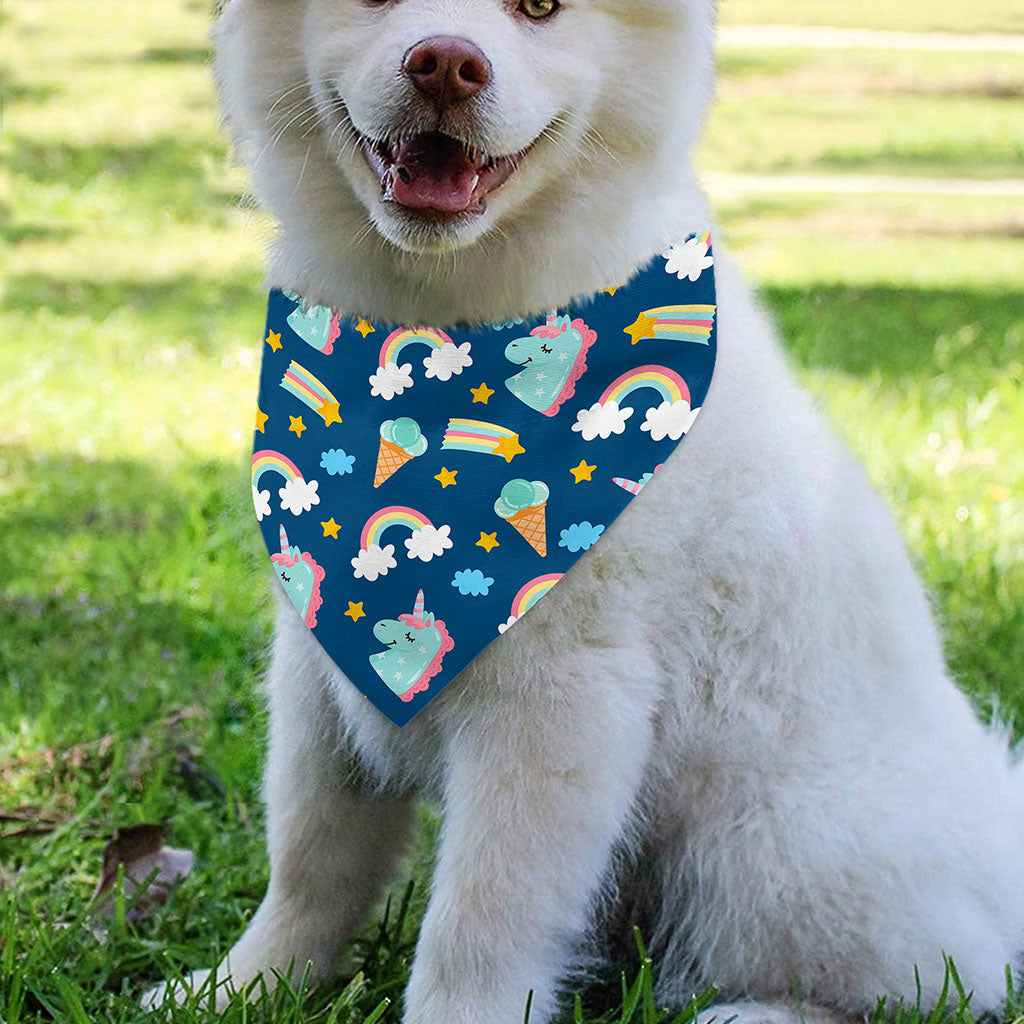 Cute Girly Unicorn Pattern Print Over The Collar Dog Bandana