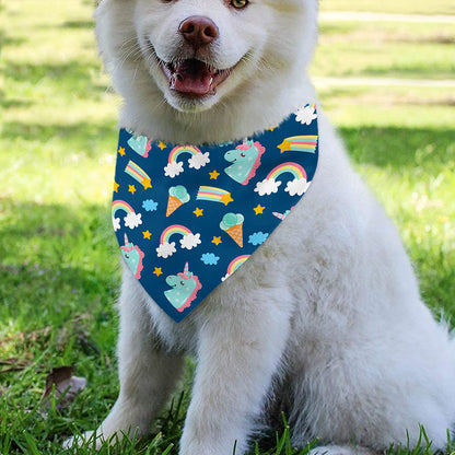 Cute Girly Unicorn Pattern Print Over The Collar Dog Bandana