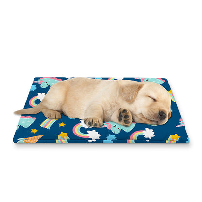 Cute Girly Unicorn Pattern Print Pet Cooling Mat Cover