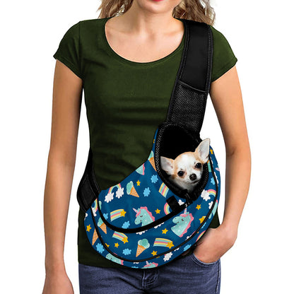 Cute Girly Unicorn Pattern Print Pet Sling Carrier