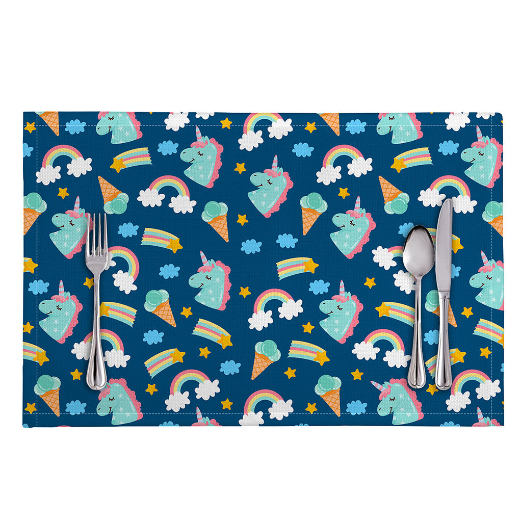 Cute Girly Unicorn Pattern Print Placemat