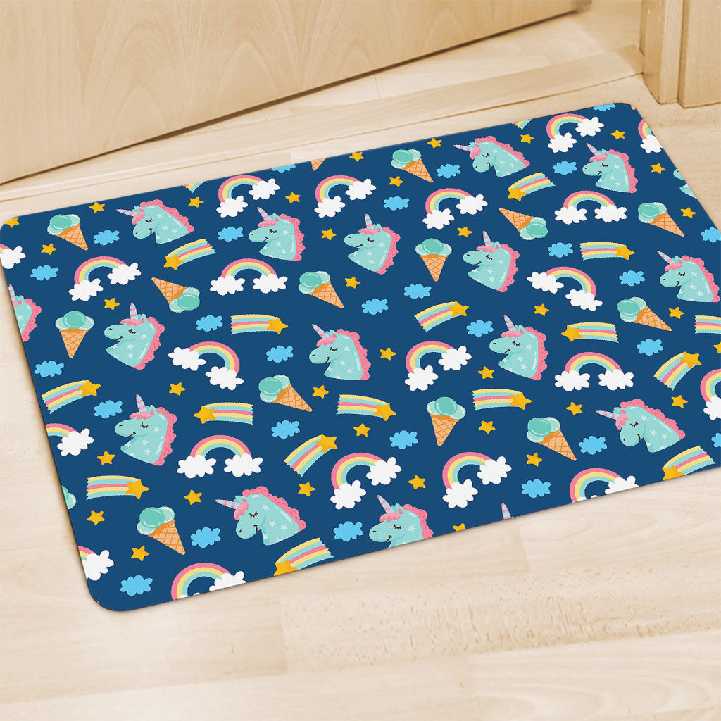 Cute Girly Unicorn Pattern Print Polyester Doormat