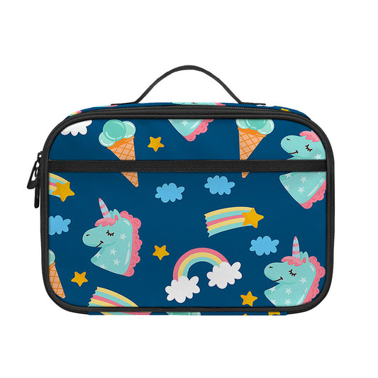 Cute Girly Unicorn Pattern Print Portable Lunch Bag