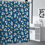 Cute Girly Unicorn Pattern Print Premium Shower Curtain