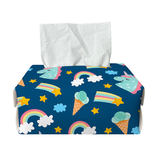 Cute Girly Unicorn Pattern Print Rectangle Tissue Box Cover