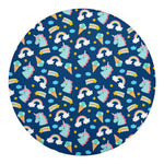 Cute Girly Unicorn Pattern Print Round Blanket
